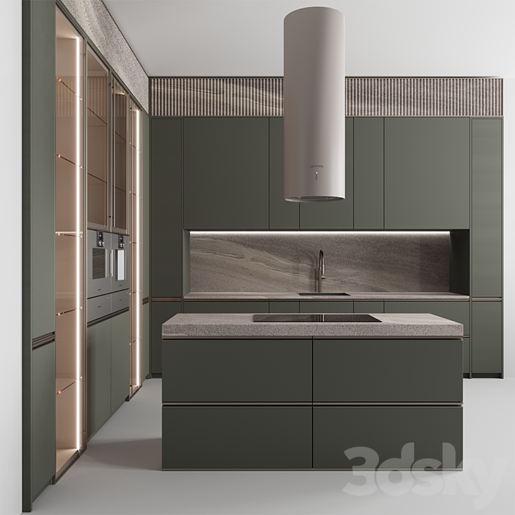 “Kitchen №94 “”Military Olive””” 3DS Max Model - thumbnail 1