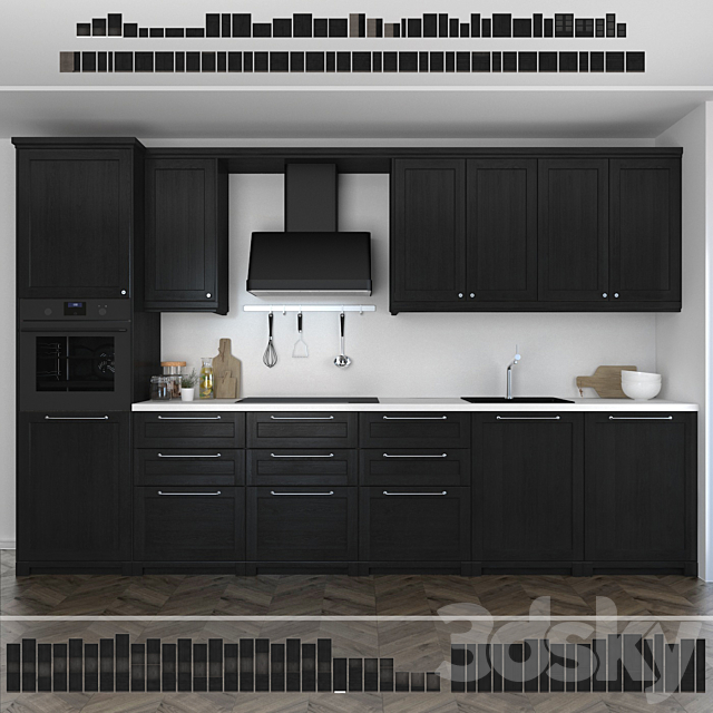 Kitchen Ikea Lerhuttan _ Lerhyttan (black stain). 3DSMax File - thumbnail 1