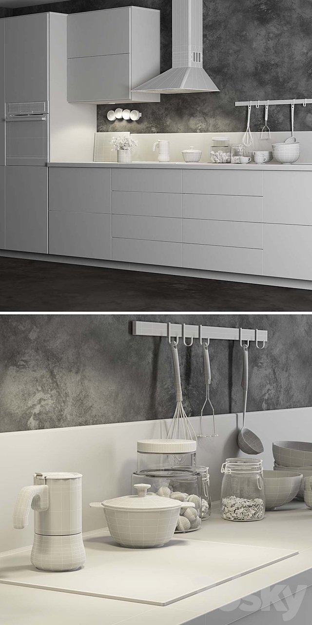 Kitchen Ikea Method Askersund. 3DSMax File - thumbnail 3