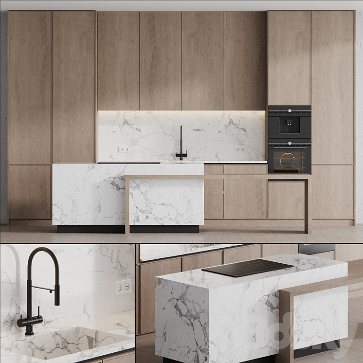 Kitchen in modern style 003 | modern kitchen 3DS Max Model - thumbnail 1