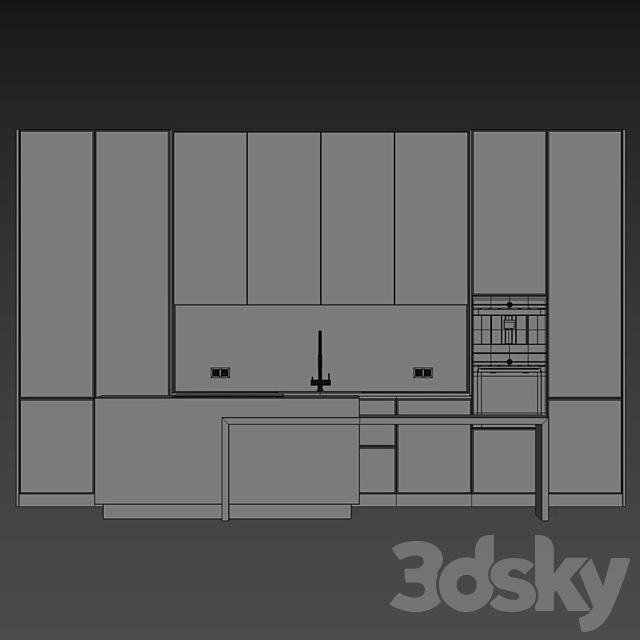 Kitchen in modern style 003 | modern kitchen 3DS Max Model - thumbnail 6