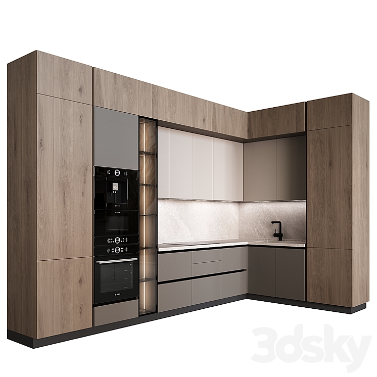 Kitchen in modern style 04 3DS Max Model - thumbnail 3