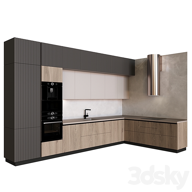 Kitchen in modern style 11 3DS Max Model - thumbnail 1