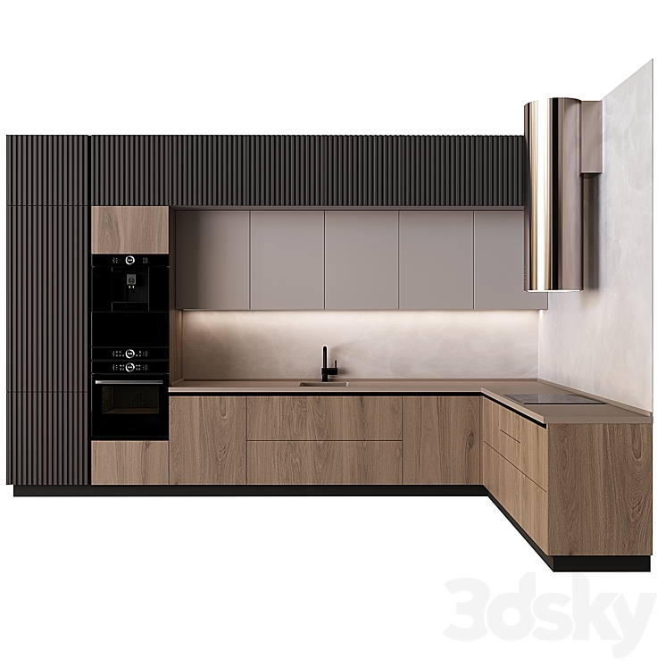 Kitchen in modern style 11 3DS Max Model - thumbnail 2