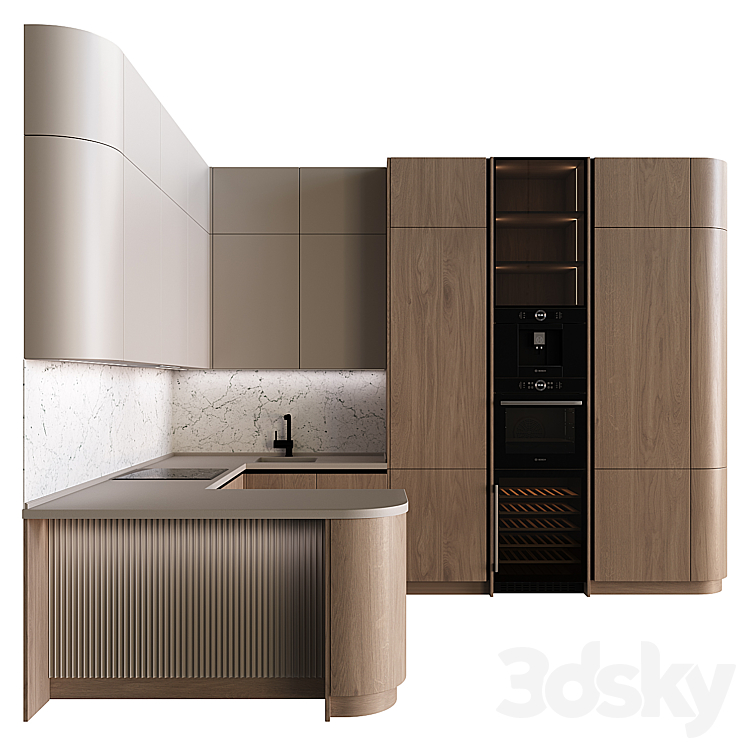 Kitchen in modern style 27 3DS Max Model - thumbnail 2