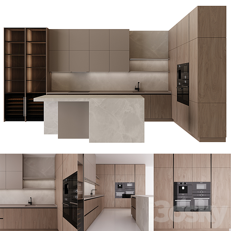 Kitchen in modern style 34 3DS Max Model - thumbnail 1