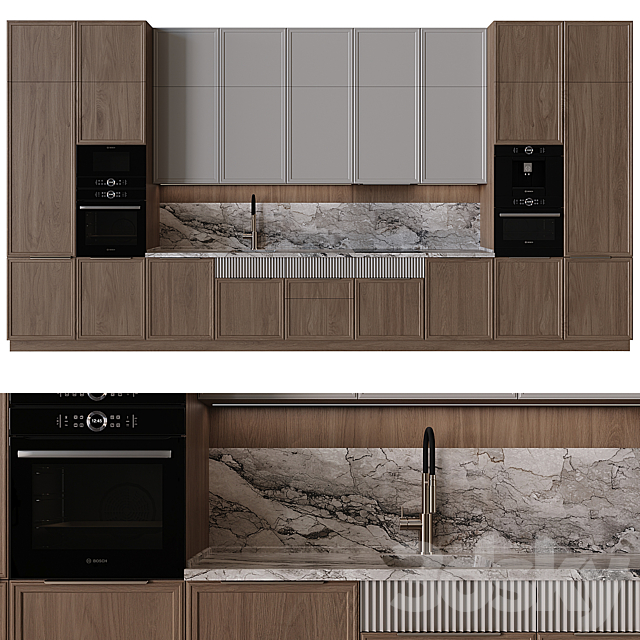 Kitchen in neoclassical style 48 3DS Max Model - thumbnail 2