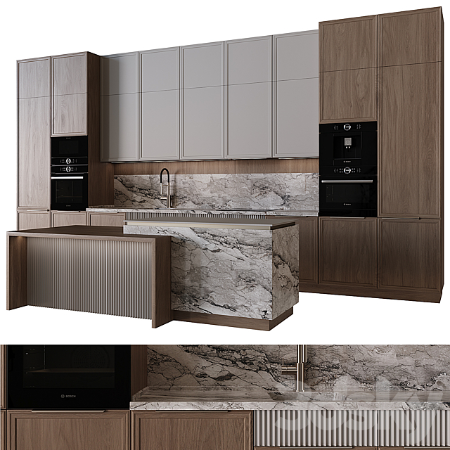 Kitchen in neoclassical style 48 3DS Max Model - thumbnail 3