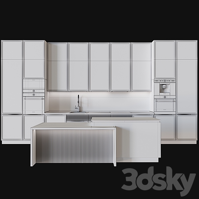 Kitchen in neoclassical style 48 3DS Max Model - thumbnail 6