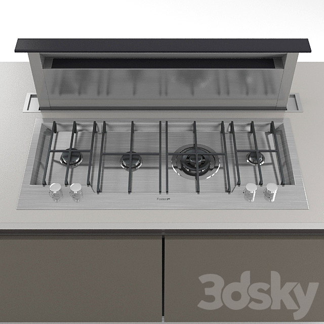 Kitchen Island 3DS Max Model - thumbnail 2