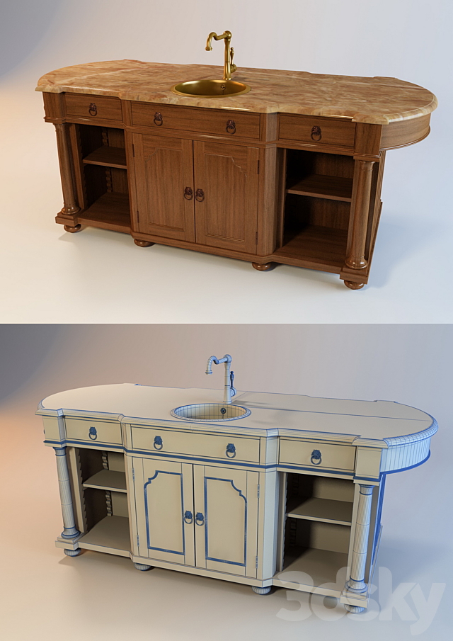 Kitchen island 3DSMax File - thumbnail 1