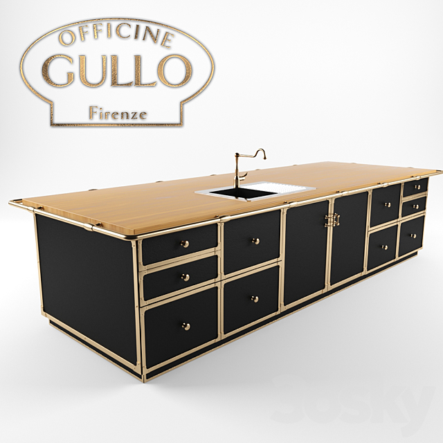 Kitchen island Officine Gullo – Antiques of the future 3DSMax File - thumbnail 1