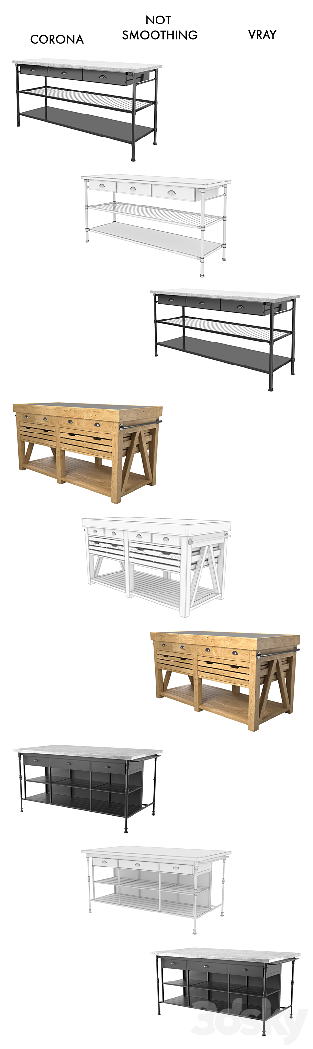 Kitchen Islands Set 1 3DSMax File - thumbnail 3