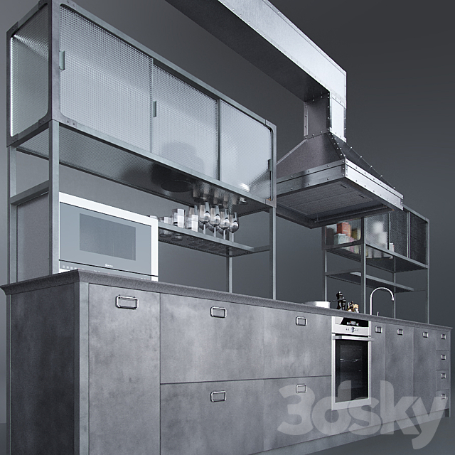 Kitchen Loft 3ds Max - thumbnail 2