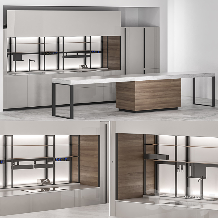 Kitchen Logica celata 3DS Max - thumbnail 1