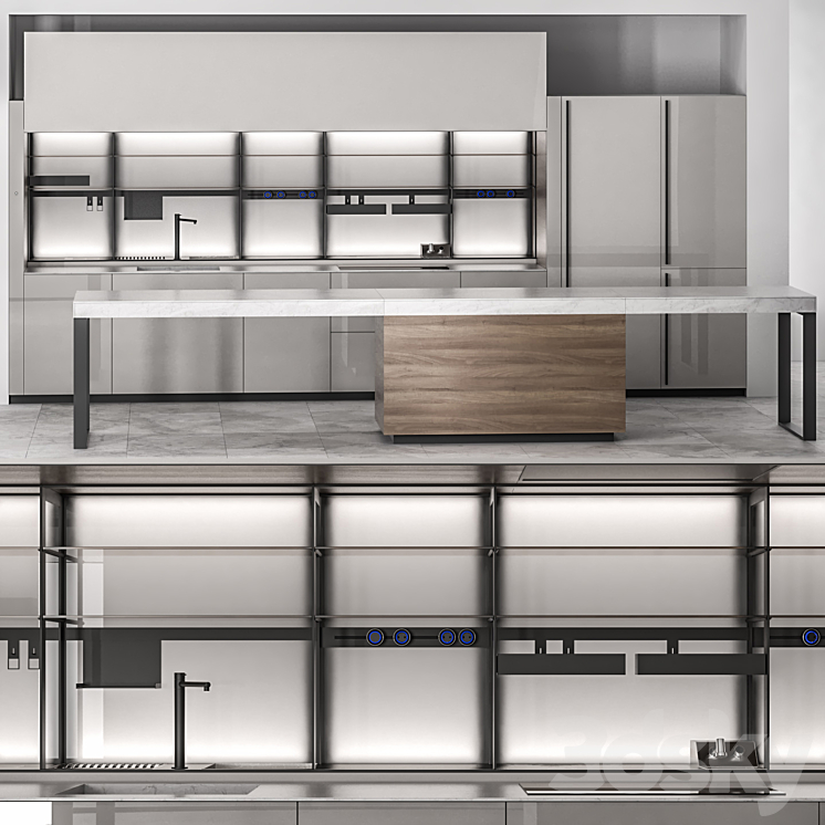 Kitchen Logica celata 3DS Max - thumbnail 2