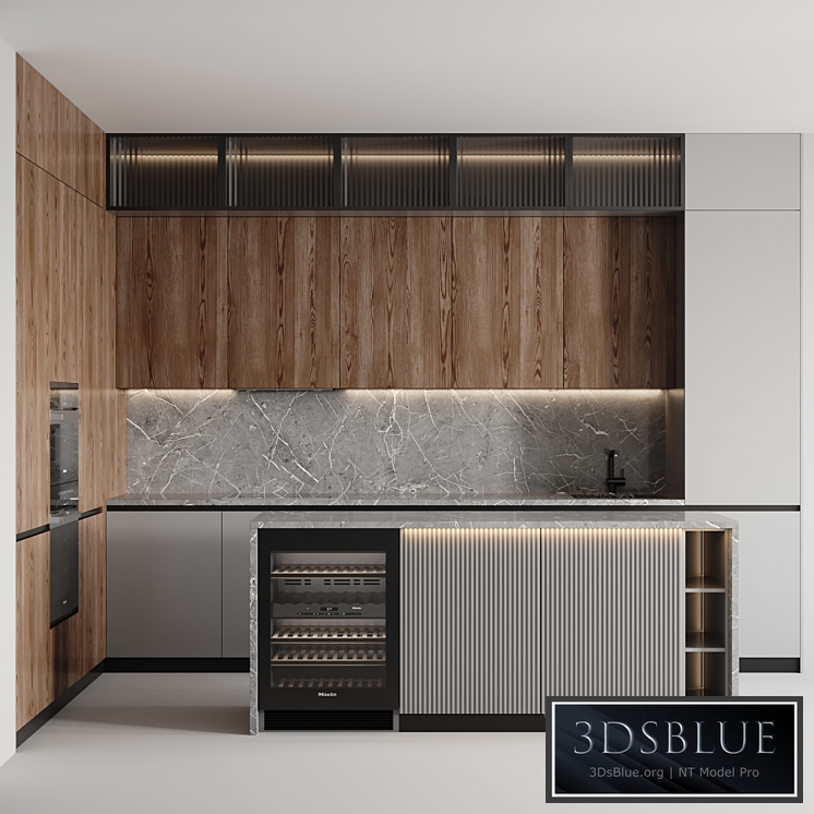 kitchen modern-002 3DS Max - thumbnail 3