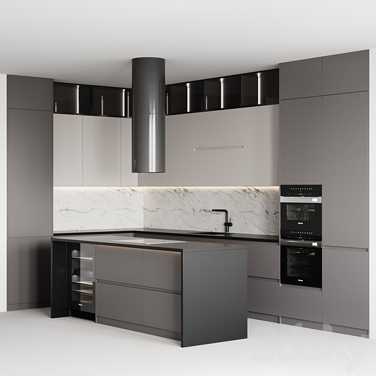 kitchen modern-005 3DS Max Model - thumbnail 2