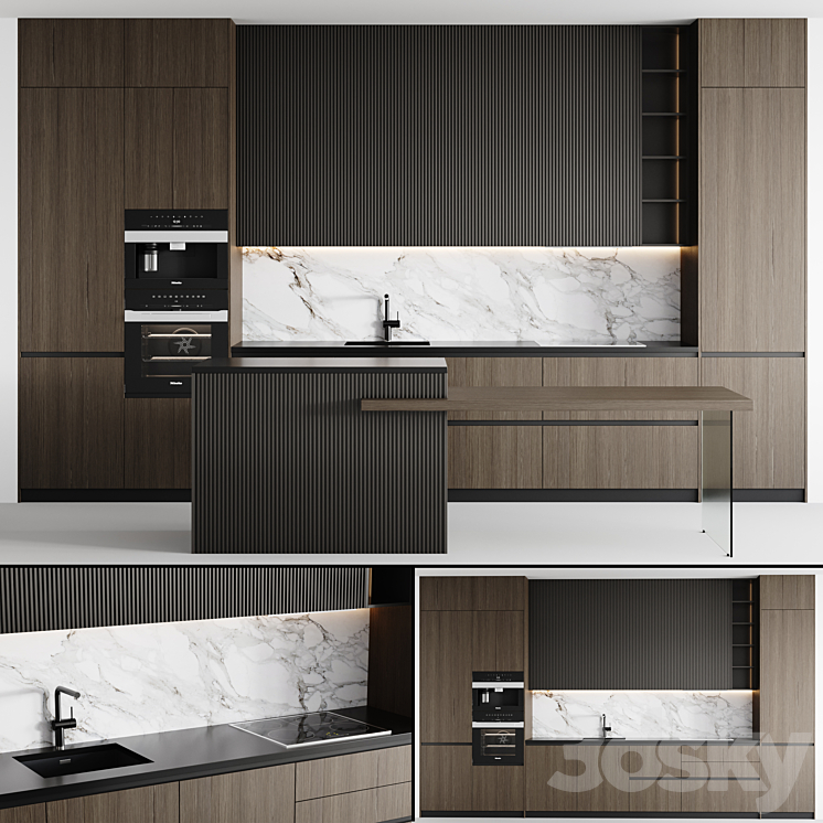 kitchen modern-007 3DS Max Model - thumbnail 1