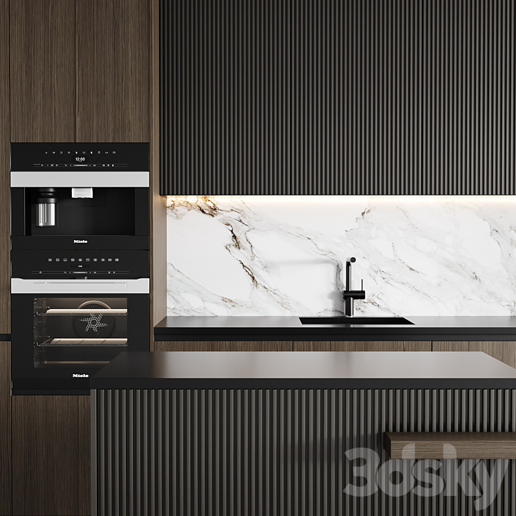 kitchen modern-007 3DS Max Model - thumbnail 2