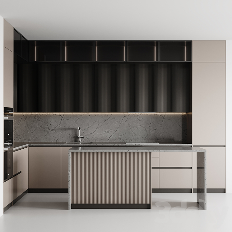 kitchen modern-008 3DS Max Model - thumbnail 1