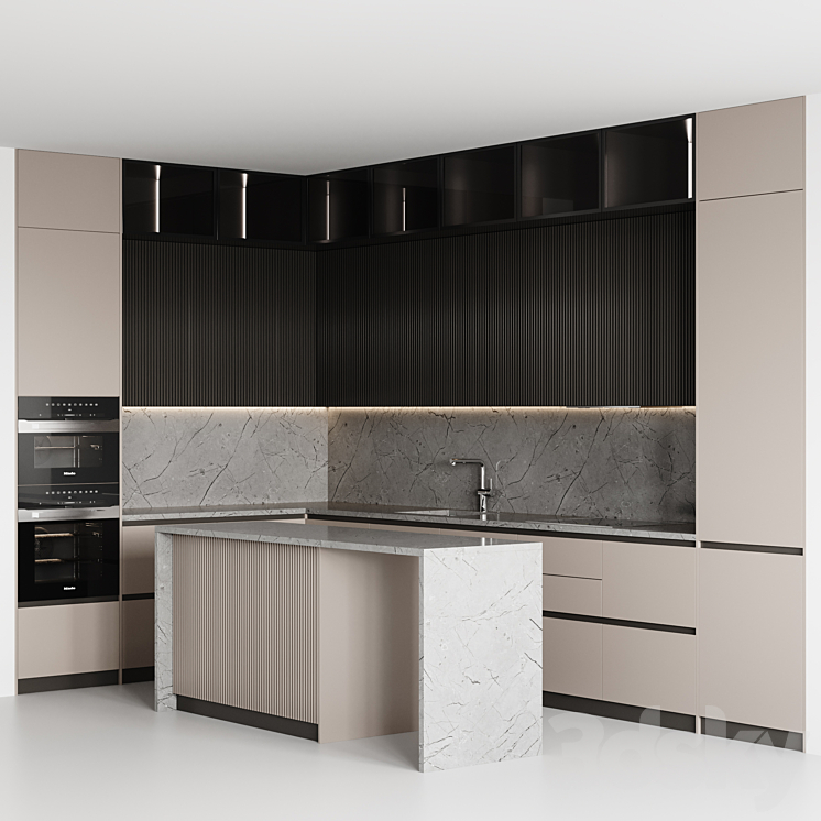 kitchen modern-008 3DS Max Model - thumbnail 2