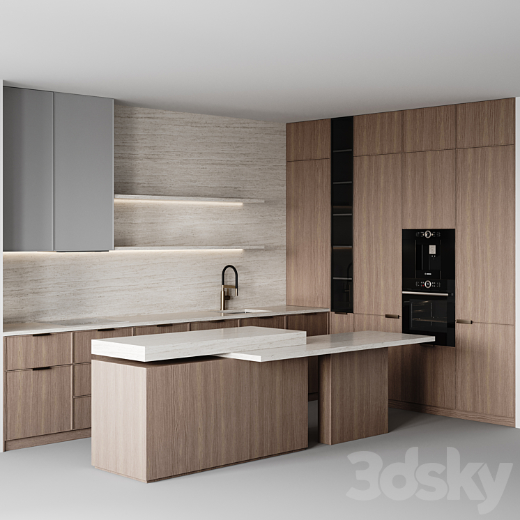 kitchen modern-025 3DS Max Model - thumbnail 2