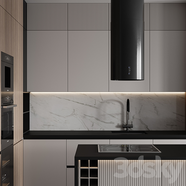 kitchen modern-042 3DS Max Model - thumbnail 4