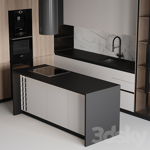 kitchen modern-042 3DS Max Model - thumbnail 6