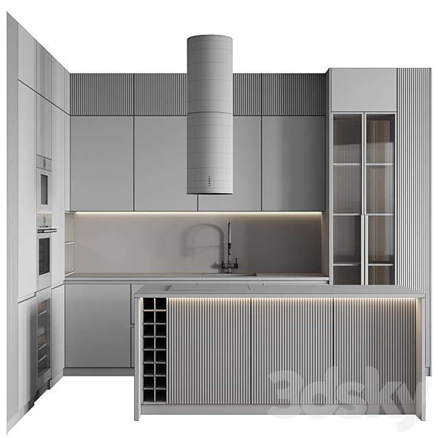 kitchen modern-042 3DS Max Model - thumbnail 7