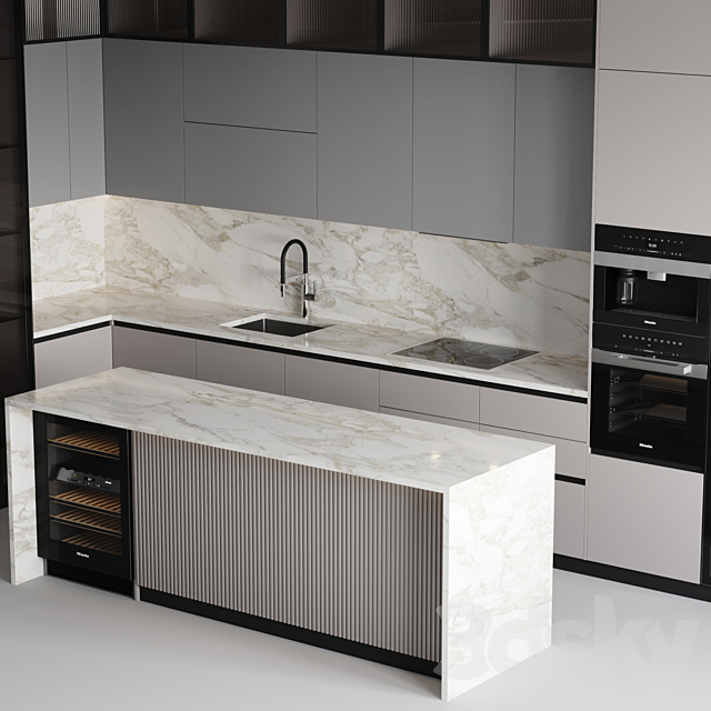 kitchen modern-044 3DS Max Model - thumbnail 5