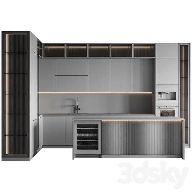 kitchen modern-044 3DS Max Model - thumbnail 6