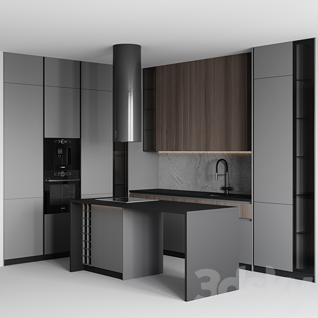 kitchen modern-048 3DS Max Model - thumbnail 2