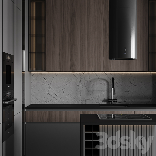 kitchen modern-048 3DS Max Model - thumbnail 4