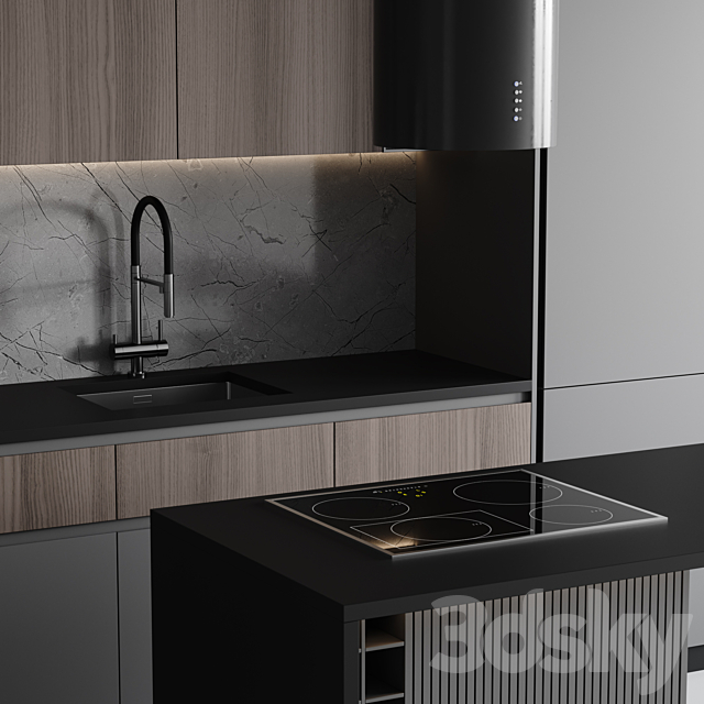 kitchen modern-048 3DS Max Model - thumbnail 5