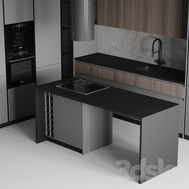 kitchen modern-048 3DS Max Model - thumbnail 6