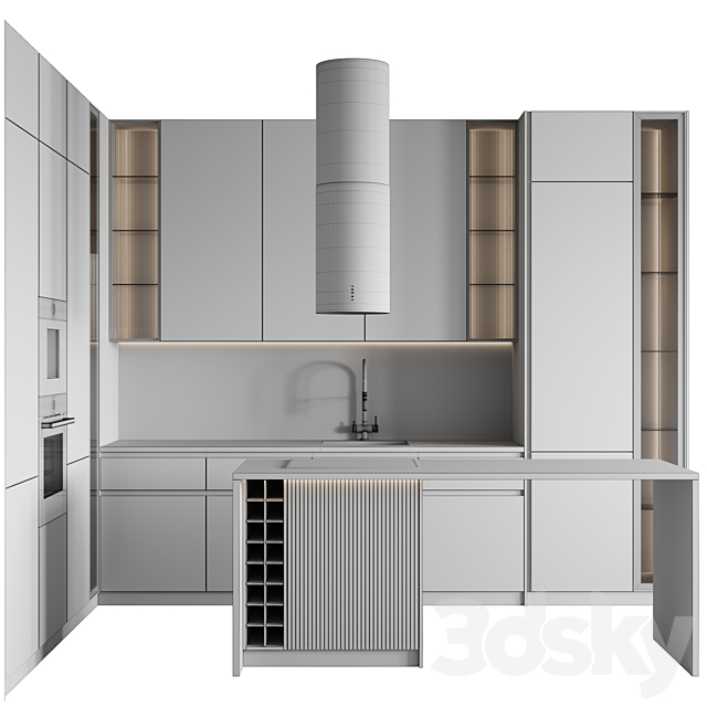 kitchen modern-048 3DS Max Model - thumbnail 7