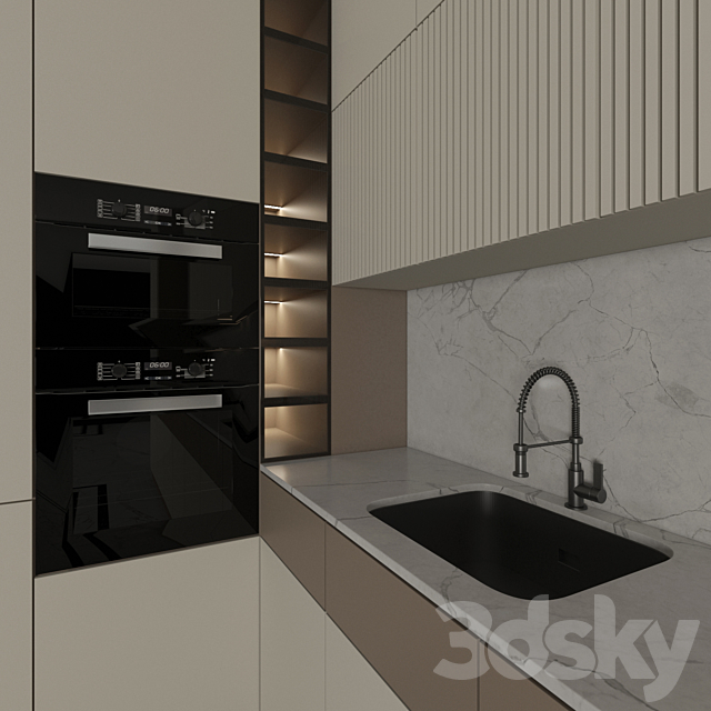 Kitchen Modern 06 (Corner Kitchen) 3DSMax File - thumbnail 3