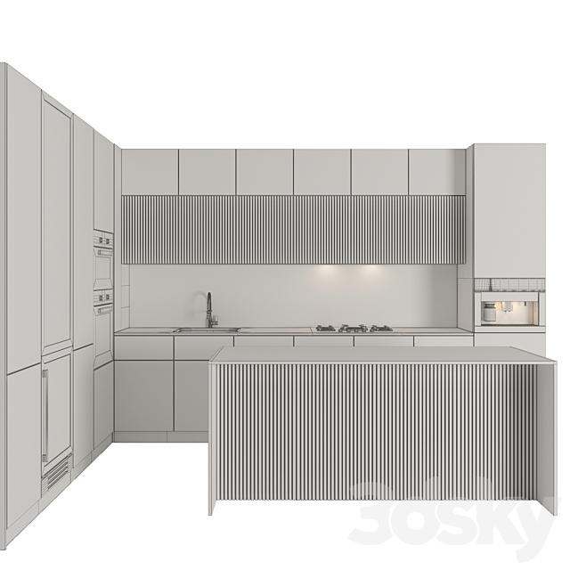 Kitchen Modern 06 (Corner Kitchen) 3DSMax File - thumbnail 4