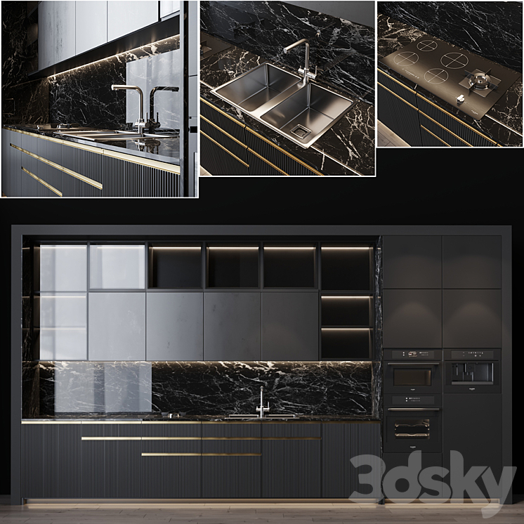 Kitchen Modern 11 3DS Max - thumbnail 1