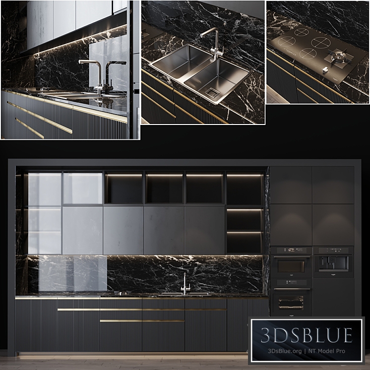 Kitchen Modern 11 3DS Max - thumbnail 3