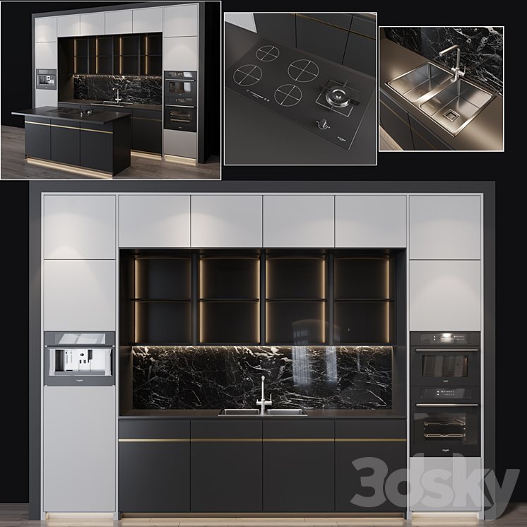 Kitchen modern 12 3DS Max - thumbnail 1