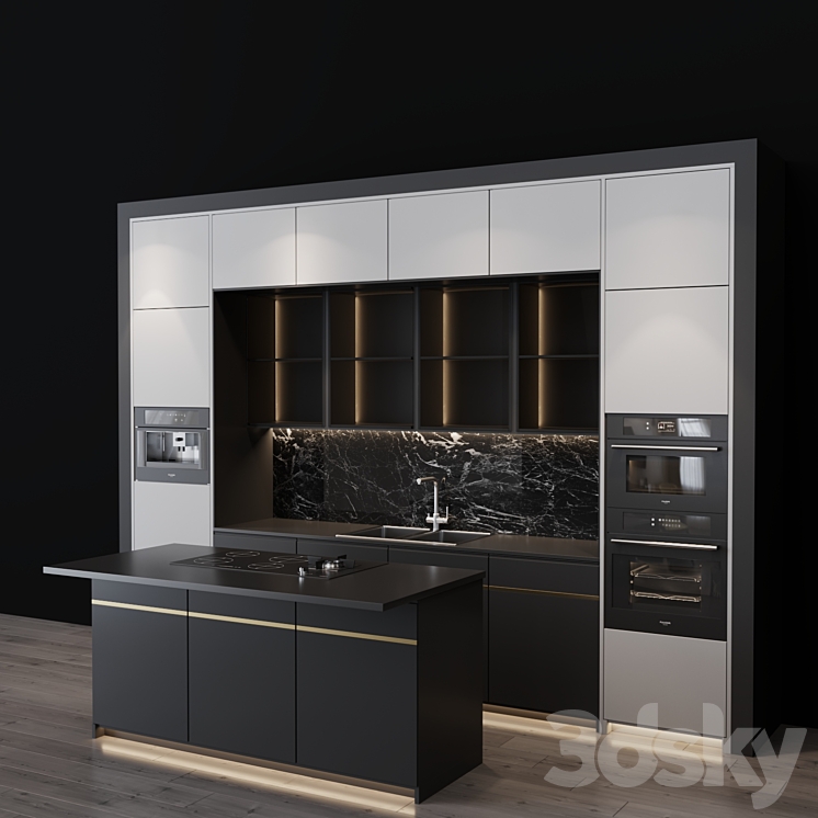 Kitchen modern 12 3DS Max - thumbnail 2