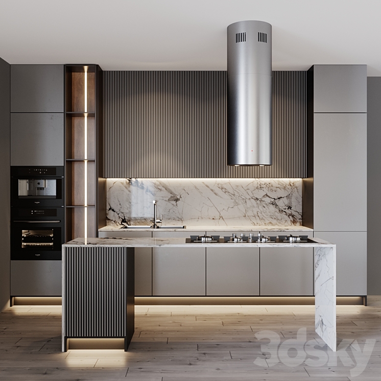 kitchen modern 17 3DS Max - thumbnail 1