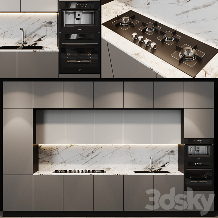 Kitchen Modern 2 3DS Max - thumbnail 1