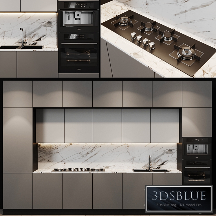 Kitchen Modern 2 3DS Max - thumbnail 3