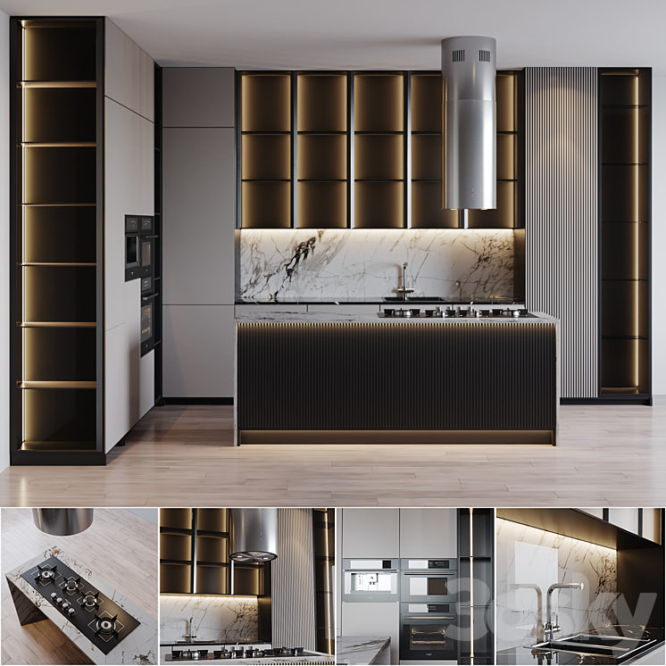 kitchen modern 21 3DS Max - thumbnail 1