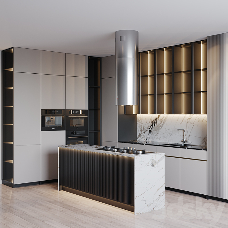 kitchen modern 21 3DS Max - thumbnail 2