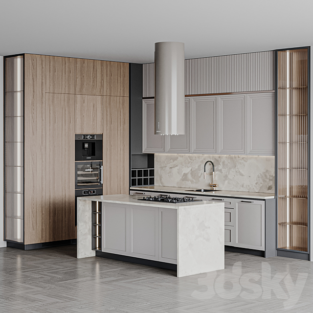 kitchen modern 275 3DS Max Model - thumbnail 2