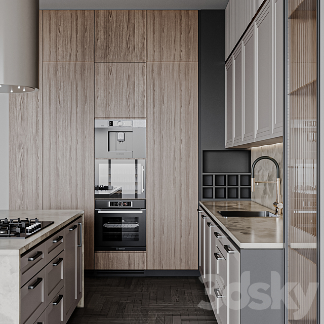 kitchen modern 275 3DS Max Model - thumbnail 3